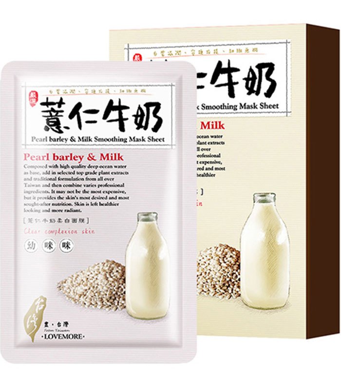 Love More 豐台灣 - 豐台灣薏仁牛奶柔白面膜  - 5入