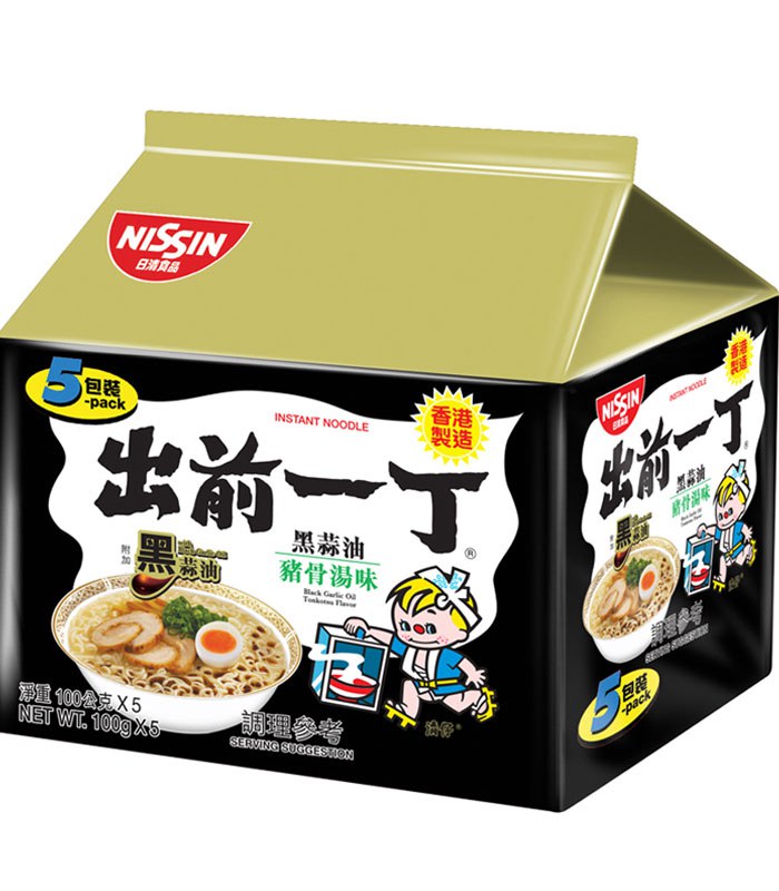 NISSIN 日清 - 出前一丁 -黑蒜油豬骨 - 5包