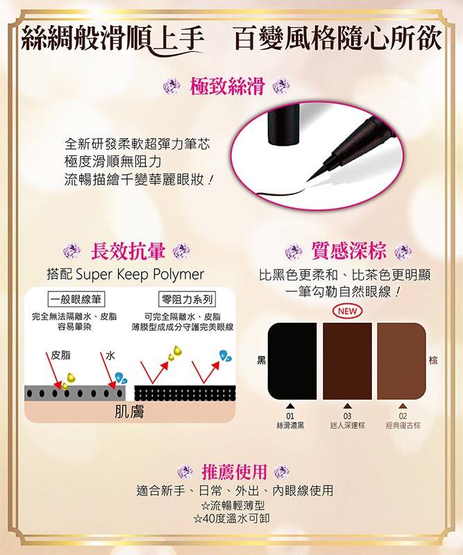 KISS ME 奇士美 - 花漾美姬 零阻力迷人深邃棕眼線液筆  - 0.4ml