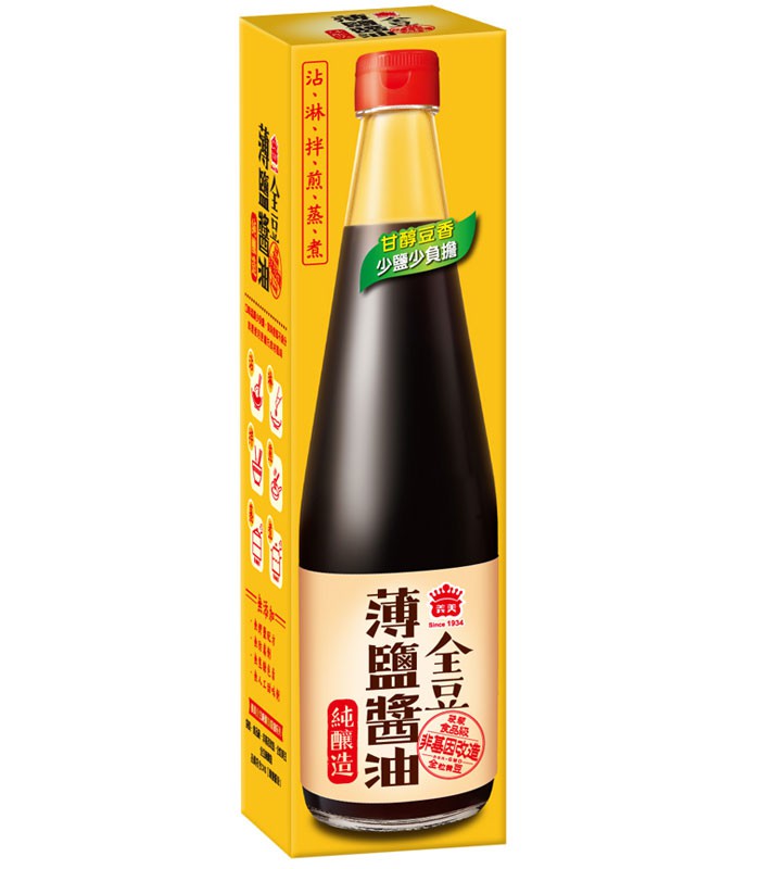 義美 - 全豆純釀造薄鹽醬油  - 520ml