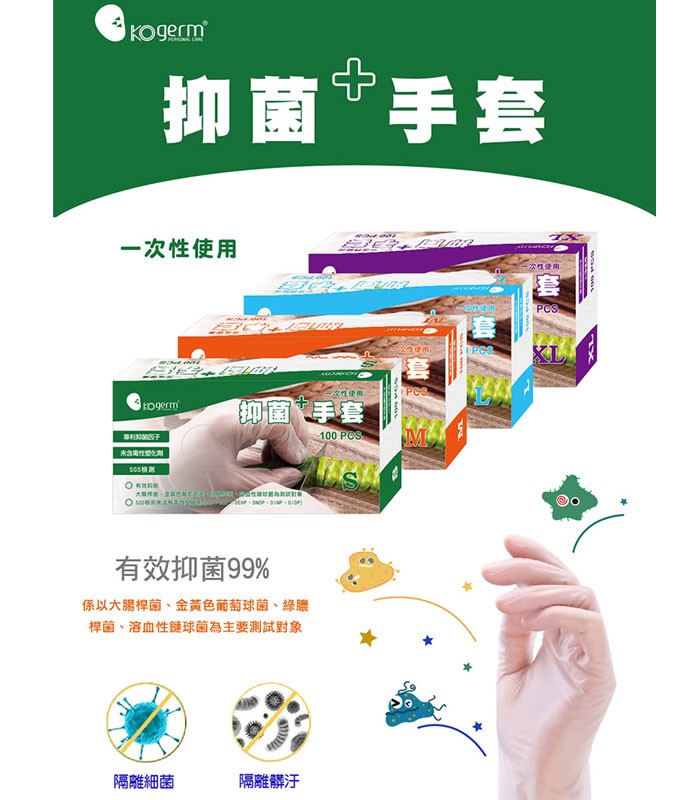 MYHUO LifeStyle 買貨生活 - KOgerm 抑菌手套 - 100入