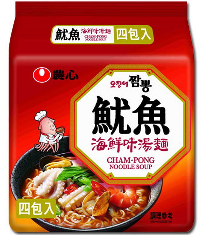 湯 / 乾拌麵 - 農心 魷魚海鮮味湯麵  - 4入