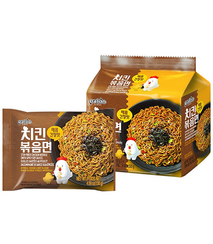 MyHuo Recommended Snacks 買貨推薦零食 - 韓國 八道Paldo~鐵板辣雞炒麵(醬油風味)  - 130g*4