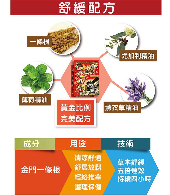 MYHUO LifeStyle 買貨生活 - 龍金牌 金門一條根精油貼布 - 超大尺寸 - 8片