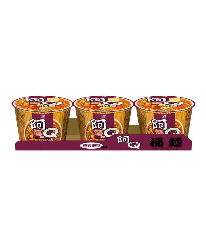 MyHuo Recommended Snacks 買貨推薦零食 - 阿Q桶麵 韓式泡菜風味  - 3入