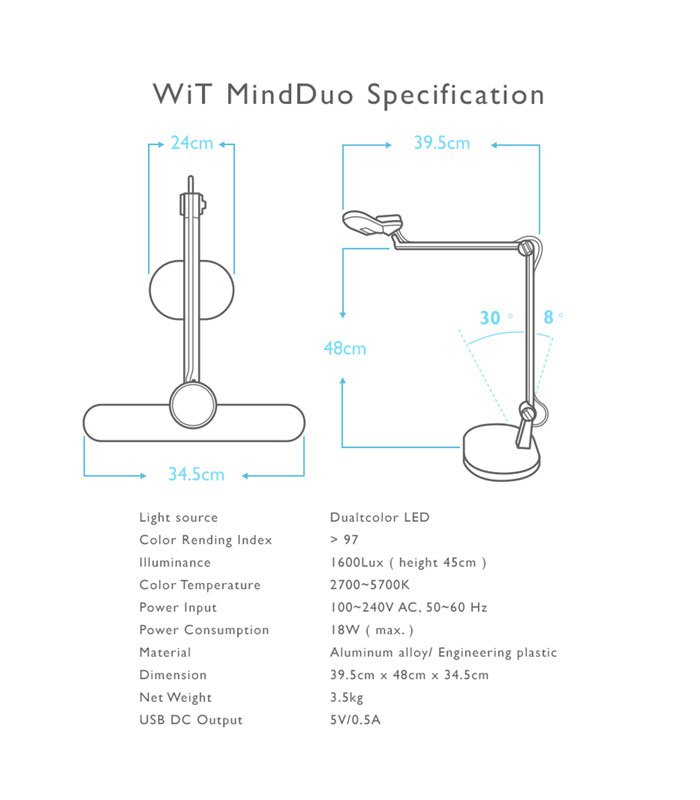 MYHUO Sundries 買貨小東西 - 大將作 WiT MindDuo 親子共讀檯燈 升級版 (單獨寄出) - 1入