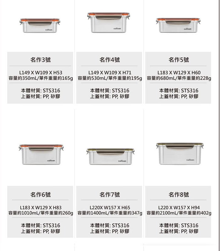 MYHUO Sundries 買貨小東西 - CUITISAN 酷藝師 316可微波不鏽鋼保鮮盒 - 名作手提2號 - 3300ml