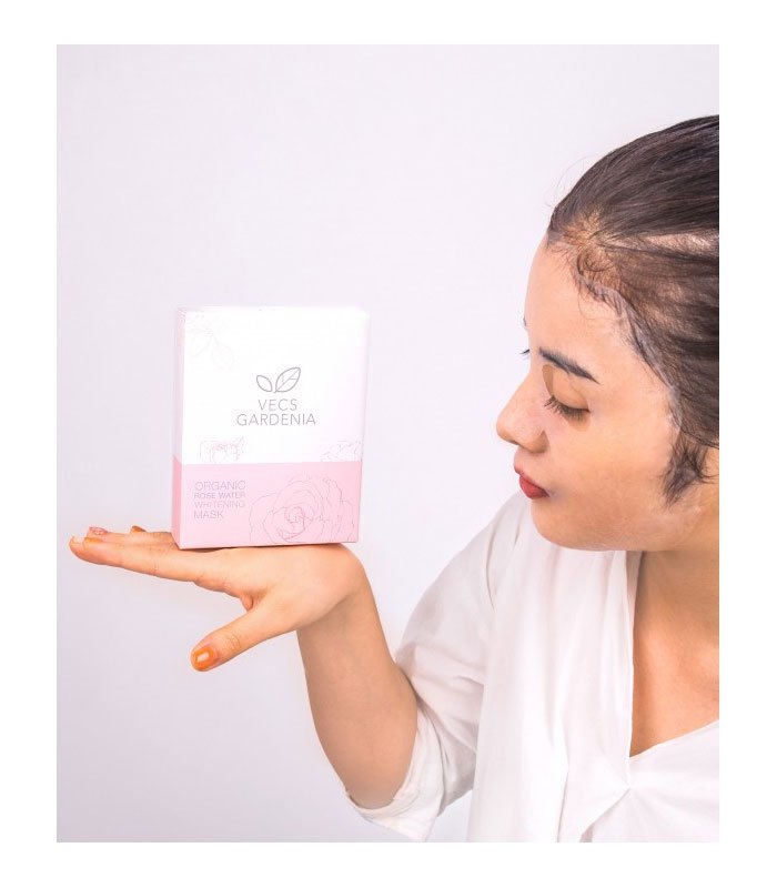 Vecs Gardenia 嘉丹妮爾 - 有機玫瑰純露亮白面膜  - 6pcs