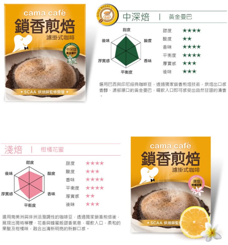 Cama Cafe - 鎖香煎焙濾掛式咖啡 - 8gX6