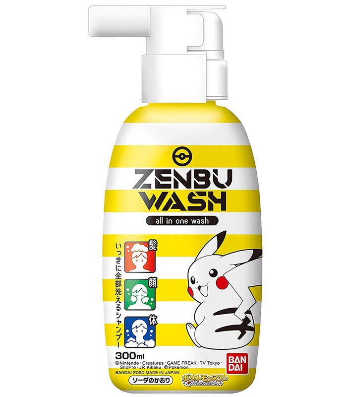 MYHUO Sundries 買貨小東西 - BANDAI 兒童三合一髮顏沐浴乳皮卡丘-保存至2025/10  - 300ml