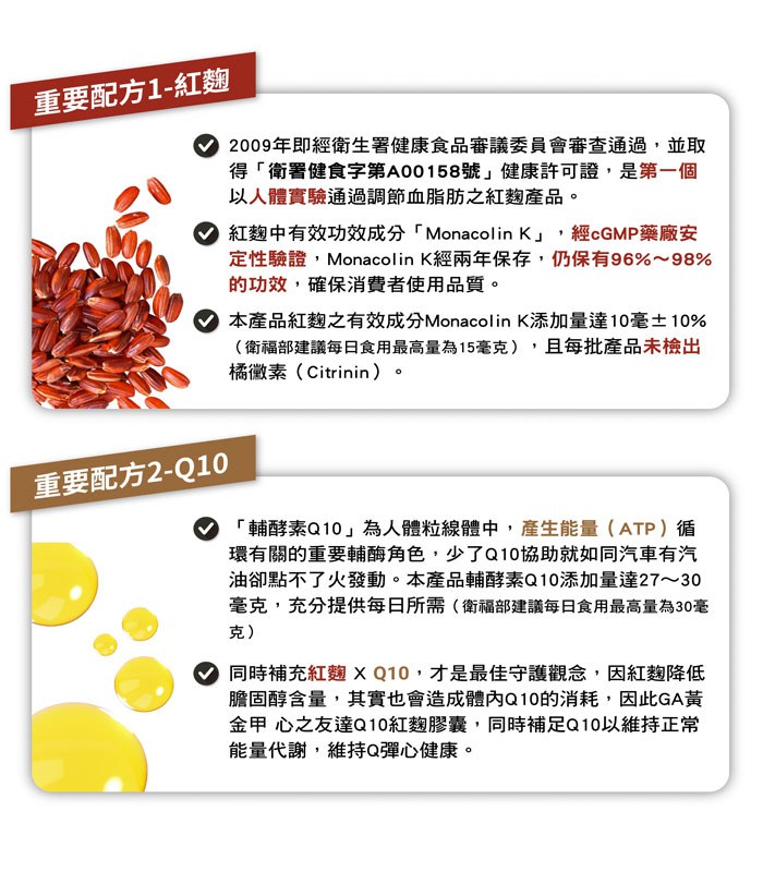 GA黃金甲 - GA黃金甲心之友達Q10紅麴膠囊  - 60顆
