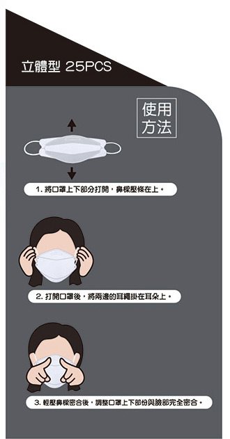 Medical mask 口罩 - 善存 成人立體型醫用口罩 - 25入