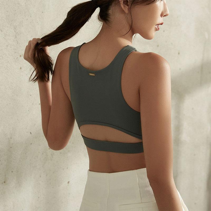 Qmomo - 【 PS女孩】X型美背運動瑜伽YOGA內衣(曖昧綠) - 1件