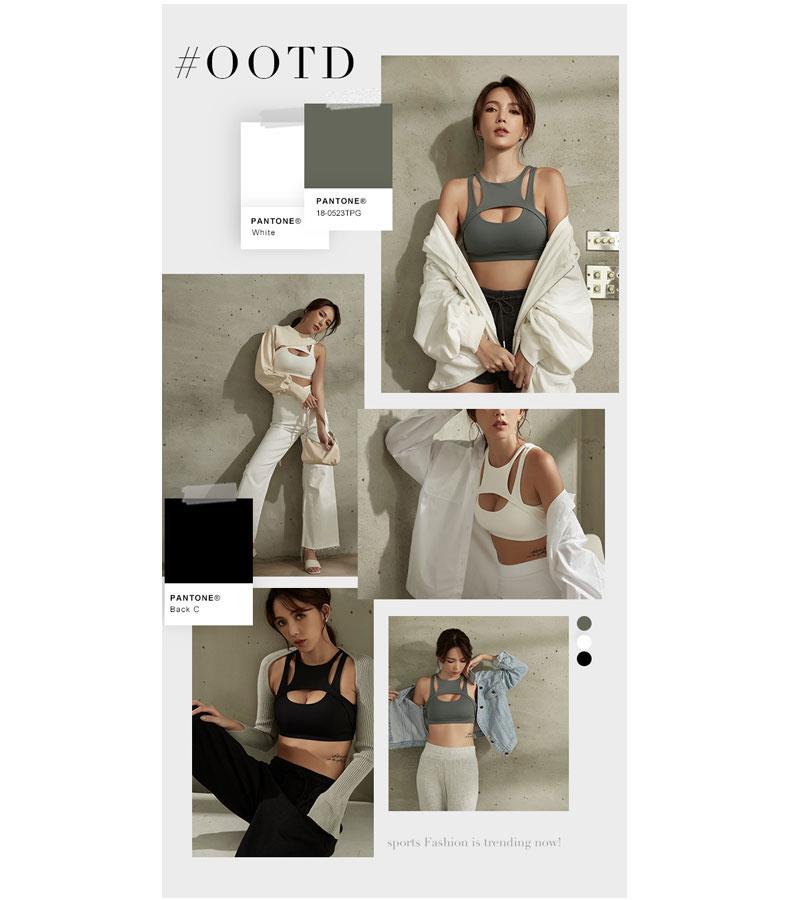 Qmomo - 【 PS女孩】X型美背運動瑜伽YOGA內衣(乖乖白) - 1件