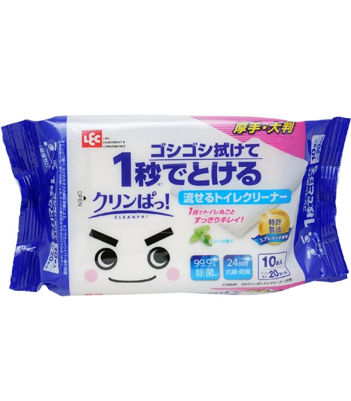 Japan buyer 日本直購專區 - 激落君Cleanpa廁所清潔用防菌濕紙巾加厚型  - 10pcs