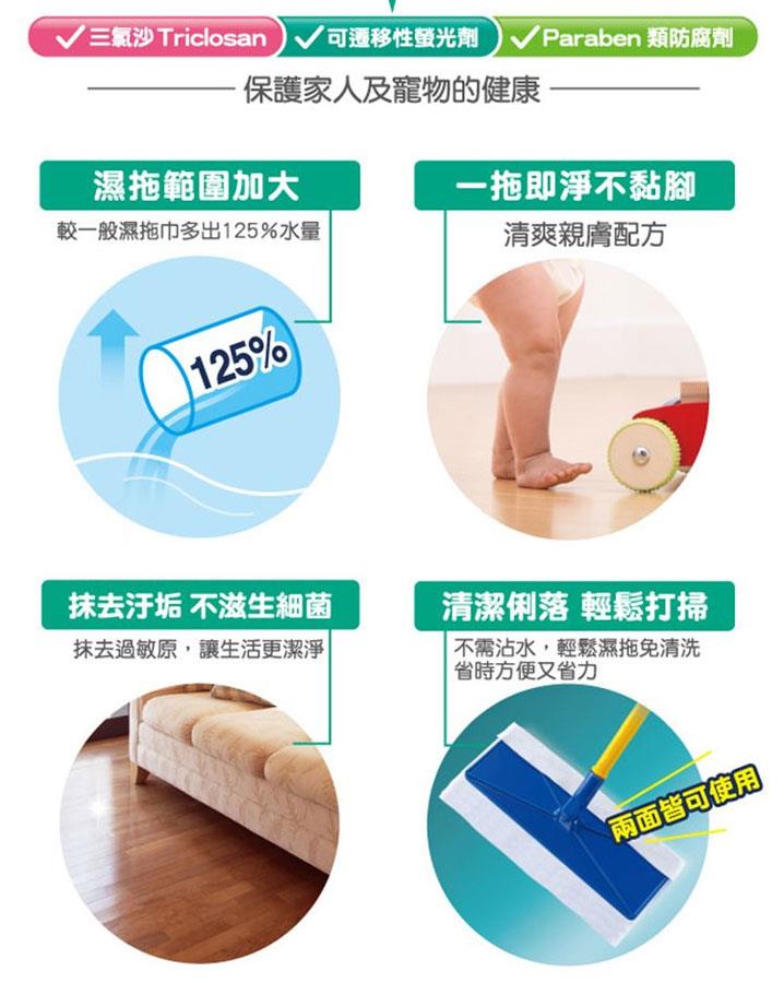 MYHUO LifeStyle 買貨生活 - LET-GREEN 立得清 地板清潔濕拖巾 - 12入