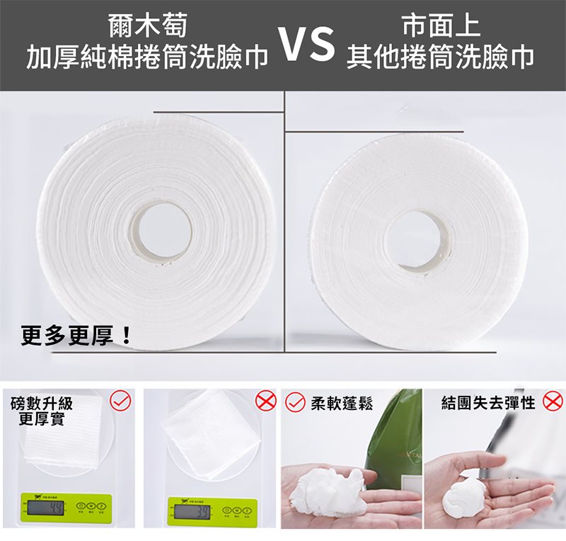 AMORTALS 爾木萄 - 加厚純棉捲筒洗臉巾  - 70片