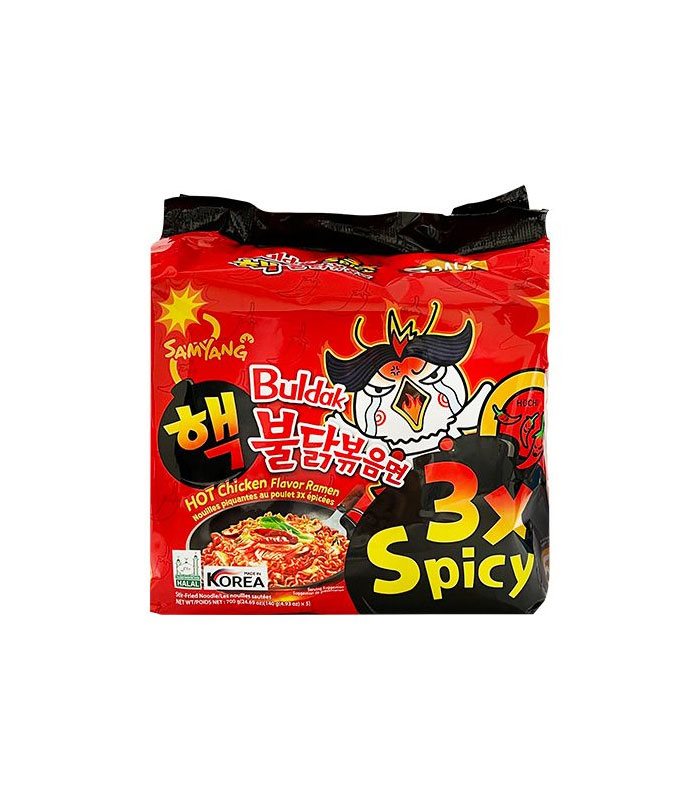 湯 / 乾拌麵 - Samyang三養 火辣雞肉風味鐵板炒麵 3倍辣風味  - 5包/袋