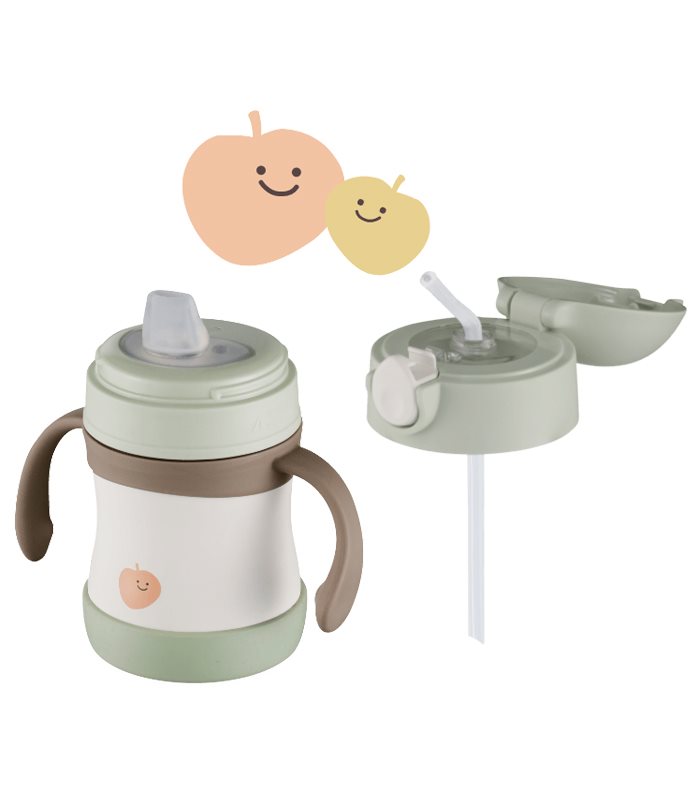 MYHUO LifeStyle 買貨生活 - 韓國Thermos foogo可愛圖案兒童保溫杯200ml(蘋果) - 1入