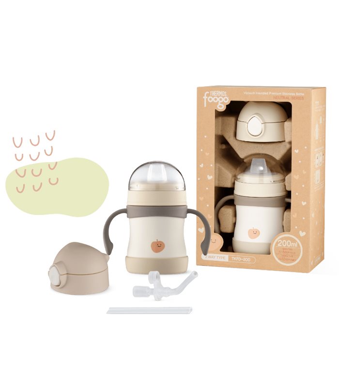 MYHUO LifeStyle 買貨生活 - 韓國Thermos foogo可愛圖案兒童保溫杯200ml(蘋果) - 1入