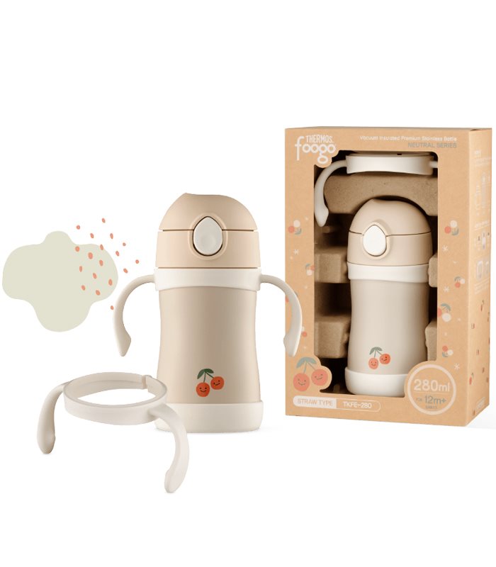 MYHUO LifeStyle 買貨生活 - 韓國Thermos foogo可愛圖案兒童保溫杯280ml(櫻桃) - 1入