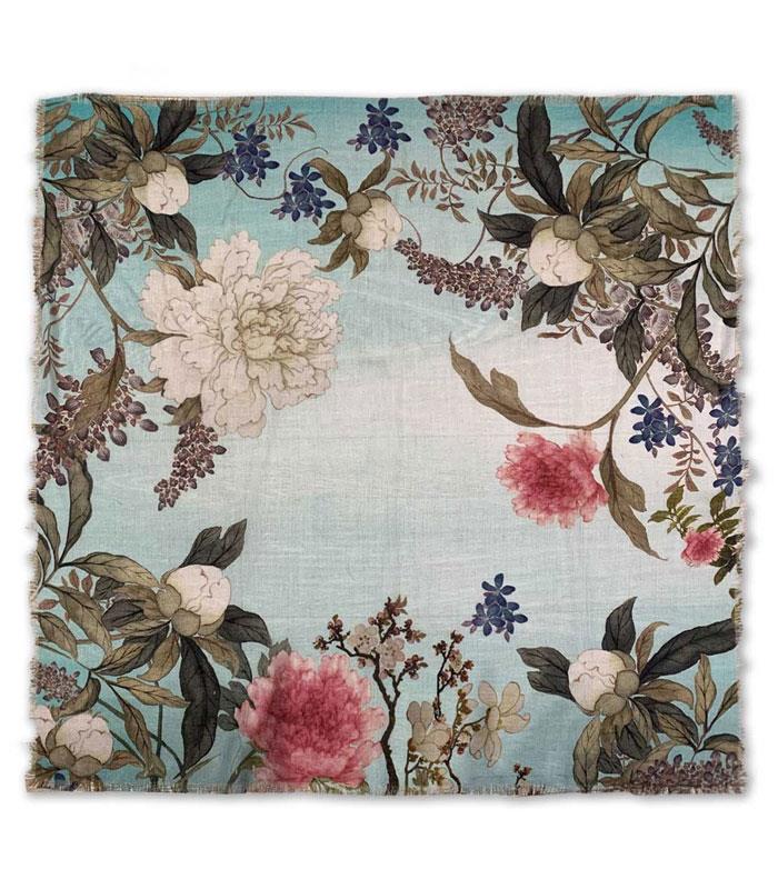 National Palace Museum Shop 故宮精品 - 十二月花神羊毛絲巾 64x64cm - 1入