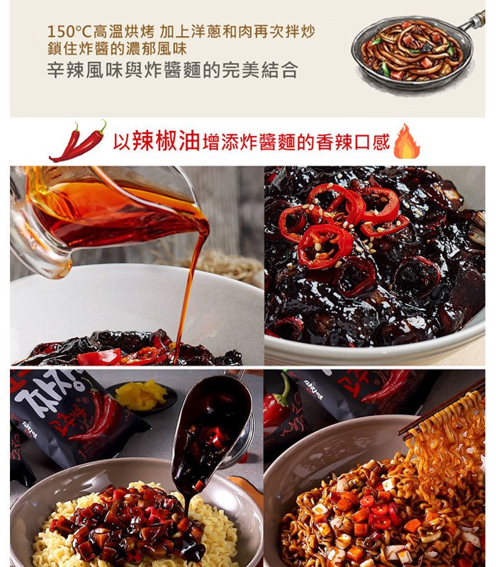 MyHuo Recommended Snacks 買貨推薦零食 - 韓味不二 勁辣辣椒炸醬麵  - 4入