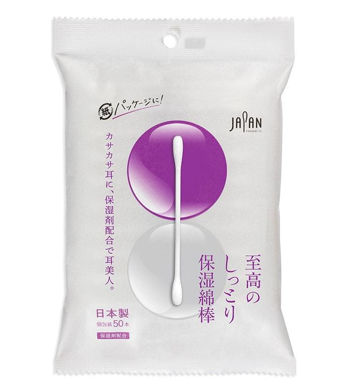MYHUO Sundries 買貨小東西 - Heiwa Medic 奢華保濕低摩擦水滴型棉棒(袋裝-紫色)  - 50入