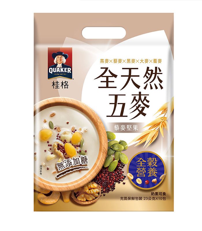 QUAKER 桂格 - 全天然五麥-藜麥堅果無添加糖  - 23gx10入