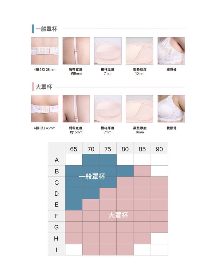 Qmomo - 【小花茉莉】透膚蕾絲花邊軟鋼圈成套內衣(搖滾茉莉) - 1套