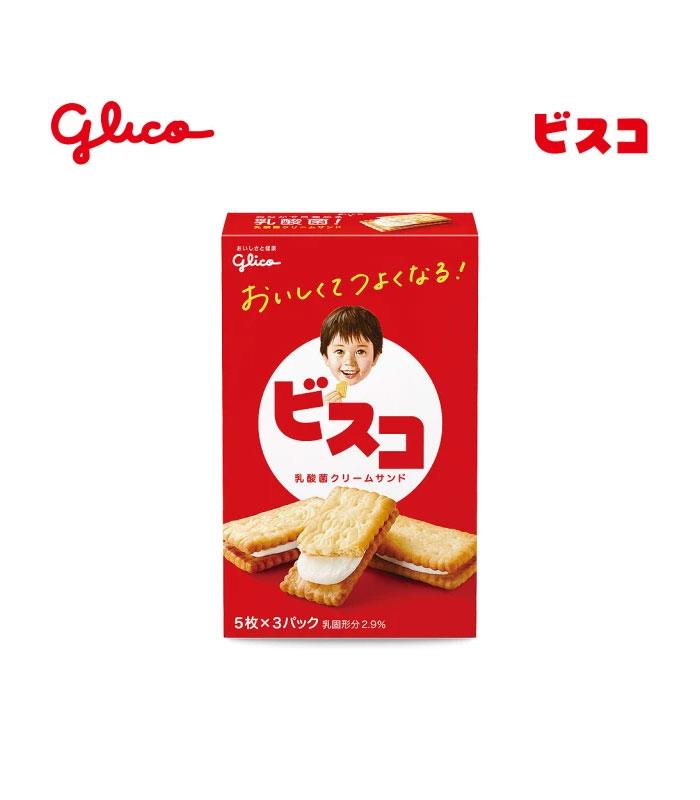glico 格力高 - Bisco必思可 乳酸菌夾心餅乾 - 牛奶 - 61.8g
