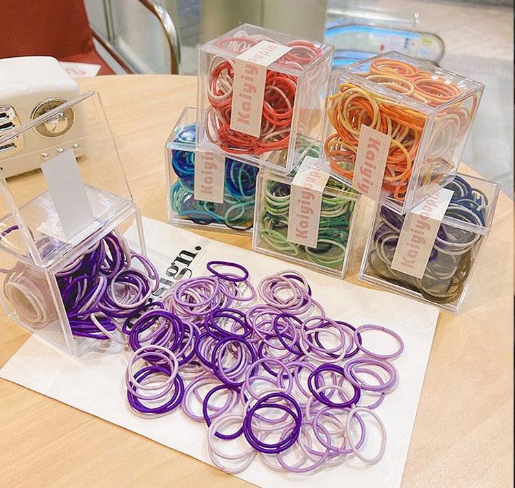 MYHUO Sundries 買貨小東西 - 馬卡龍色高彈力兒童髮圈 - 100入