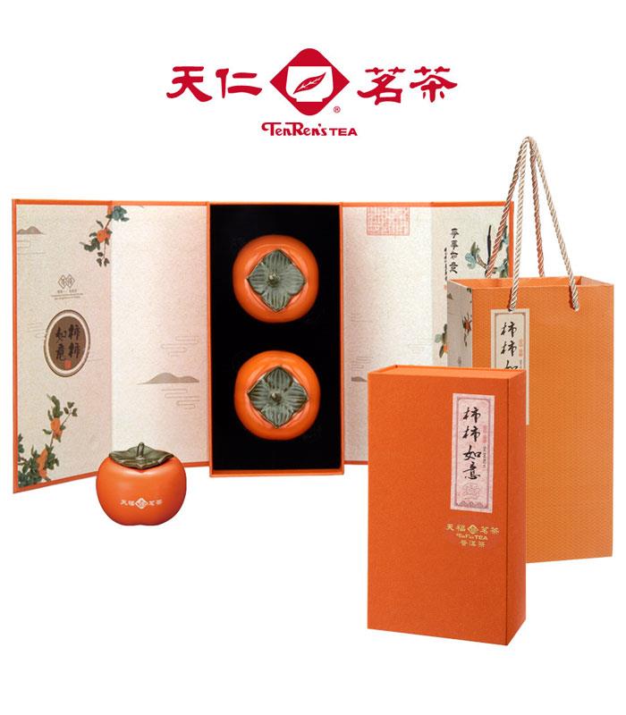 MyHuo Recommended Snacks 買貨推薦零食 - 天仁茗茶 柿柿如意宮廷普洱茶禮盒  - 40X2