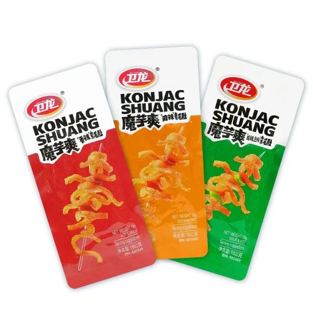 Japanese snacks 日本零食館 - 衛龍 魔芋爽 香辣/麻辣/酸辣 三盒組(素毛肚 蒟蒻 辣條)  - 3入