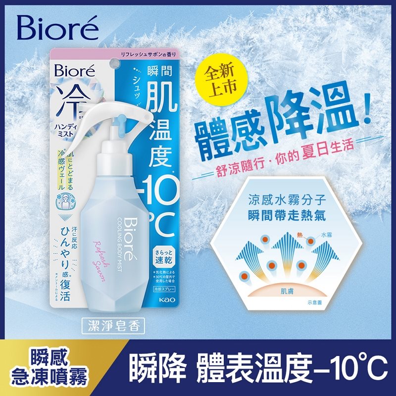 Biore 蜜妮 - 瞬感急凍噴霧潔淨皂香  - 120ml