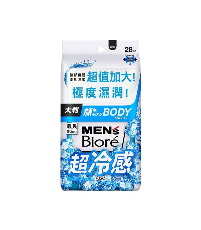 Biore 蜜妮 - 男性臉部身體兩用濕巾 酷涼款  - 28片