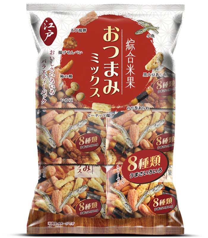 Japanese snacks 日本零食館 - 江戶 8種類綜合米果分享包  - 12入