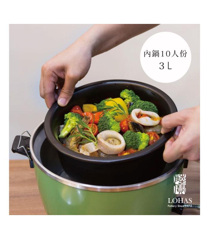 MYHUO LifeStyle 買貨生活 - 陸寶陶鍋 健康內鍋3.0L 適用大同電鍋10人份(遠紅外線陶鍋)  - 3.0L