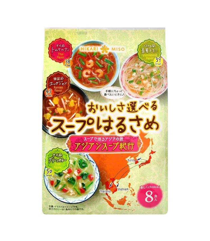 MyHuo Recommended Snacks 買貨推薦零食 - HIKARIMISO 即席春雨亞洲4種口味8入  - 106.4g