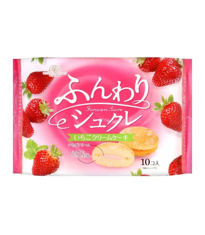 MyHuo Recommended Snacks 買貨推薦零食 - 柿原製菓 鬆軟草莓奶油風味夾心蛋糕  - 140g