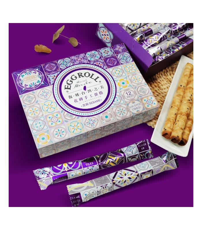 MyHuo Recommended Snacks 買貨推薦零食 - 惠香 台灣花磚手工蛋捲 芝麻口味  - 168g
